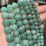 Green Burmese Jades Stone Beads Round Spacer Beads For Jewelry Making 15''