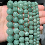 Green Burmese Jades Stone Beads Round Spacer Beads For Jewelry Making 15''