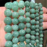 Green Burmese Jades Stone Beads Round Spacer Beads For Jewelry Making 15''