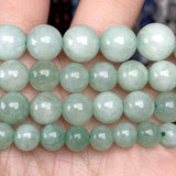 Green Burmese Jade Stone Beads Round Spacer Beads for Jewelry Making 4/6/8/10mm