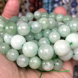 Green Burmese Jade Stone Beads Round Spacer Beads for Jewelry Making 4/6/8/10mm