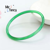 Green Chalcedony Agate Jingle Round Bracelet Retro Style Charm Gift