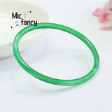 Green Chalcedony Agate Jingle Round Bracelet Retro Style Charm Gift