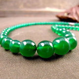 Natural Green Chalcedony Agate Round Beads Necklace 5-14mm