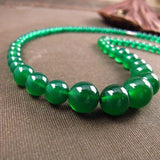 Natural Green Chalcedony Agate Round Beads Necklace 5-14mm