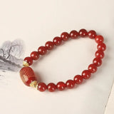 Green Chalcedony Buddhist Scripture Bracelet DIY Health Wealth Lucky