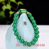 Green Chalcedony Buddhist Scripture Bracelet DIY Health Wealth Lucky