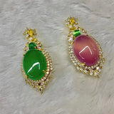 Natural Green Chalcedony Gemstone Pendant for Woman