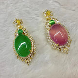 Natural Green Chalcedony Gemstone Pendant for Woman