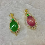 Natural Green Chalcedony Gemstone Pendant for Woman