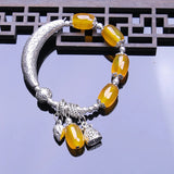 Green Chalcedony Round Bead Jade Bracelet