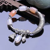 Green Chalcedony Round Bead Jade Bracelet