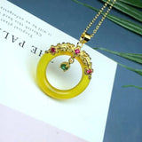 Green Chalcedony Safe Buckle Pendant 925 Silver Agate Necklace