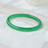 Green Chalcedony Hand-carved Round Bracelet Boutique Jewelry