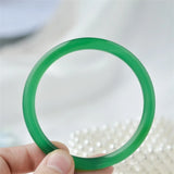 Green Chalcedony Hand-carved Round Bracelet Boutique Jewelry