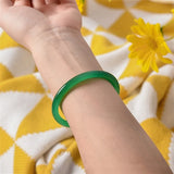 Green Chalcedony Hand-carved Round Bracelet Boutique Jewelry
