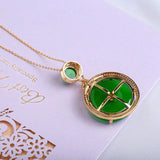 Green Chalcedony Pendant Necklace 925 Silver Agate Jewelry