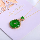 Green Chalcedony Pendant Necklace 925 Silver Agate Jewelry