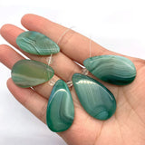 Green Chalcedony Water Drop Agate Pendant for DIY Women's Jewelry
