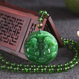 Green Chinese Agate Pendant Jade Necklace Charm Jewelry