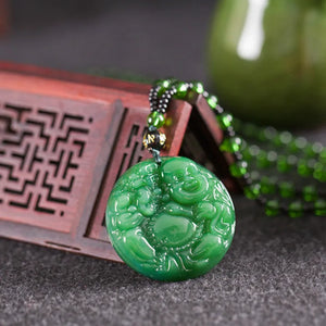 Green Chinese Agate Pendant Jade Necklace Charm Jewelry