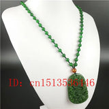 Natural Green Chinese Dragon Carved Jade Pendant Necklace Charm Jewellery