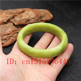Green Chinese Jade Bracelet Bangle Woman Lucky Amulet 54-64mm