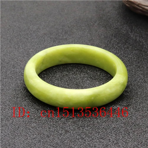 Green Chinese Jade Bracelet Bangle Woman Lucky Amulet 54-64mm