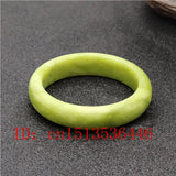 Green Chinese Jade Bracelet Bangle Woman Lucky Amulet 54-64mm