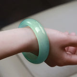 Natural Green Chinese Jade Bracelet Bangle Woman Lucky Amulet