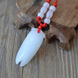 Green Chinese Jade Cicada Pendant Agate Necklace Charm