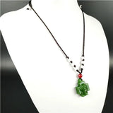 Green Jade Cross Pendant Necklace Charm Jewelry Carved Jesus Amulet