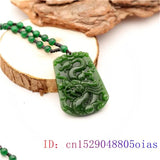 Natural Green Chinese Jade Dragon Pendant Necklace for Women and Men