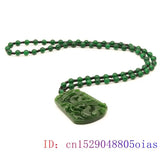 Natural Green Chinese Jade Dragon Pendant Necklace for Women and Men