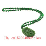Green Chinese Jade Dragon Pendant Necklace Charm Jadeite Jewelry