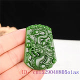 Natural Green Chinese Jade Dragon Pendant Necklace for Women and Men