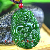 Green Chinese Jade Dragon Pendant Necklace Charm