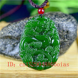 Green Chinese Jade Dragon Pendant Necklace Charm
