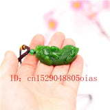 Green Chinese Jade Pixiu Pendant Necklace Jadeite Jewelry