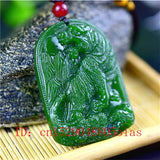 Green Jade Tiger Pendant Necklace Charm Jewelry Amulet