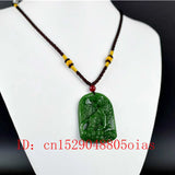 Green Jade Tiger Pendant Necklace Charm Jewelry Amulet