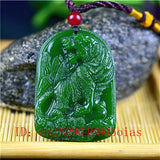 Green Jade Tiger Pendant Necklace Charm Jewelry Amulet
