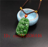 Green Chinese Tiger Jade Pendant Necklace Charm