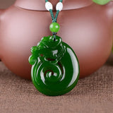 Green Dragon Jade Pendant Necklace Men Women Gift Accessories