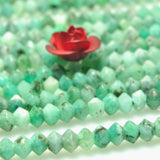 Green Emerald Faceted Rondelle Loose Beads Gemstone Bracelet Necklace