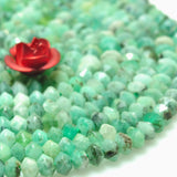 Green Emerald Faceted Rondelle Loose Beads Gemstone Bracelet Necklace