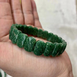 Green Epidote Stone Beads Bracelet Natural Gemstone Jewelry Bangle
