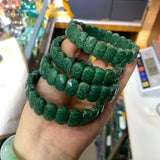 Green Epidote Stone Beads Bracelet Natural Gemstone Jewelry Bangle