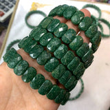 Green Epidote Stone Beads Bracelet Natural Gemstone Jewelry Bangle