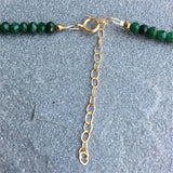 Green Agate Beads Necklace Freshwater Pearl Vintage Jewelry
